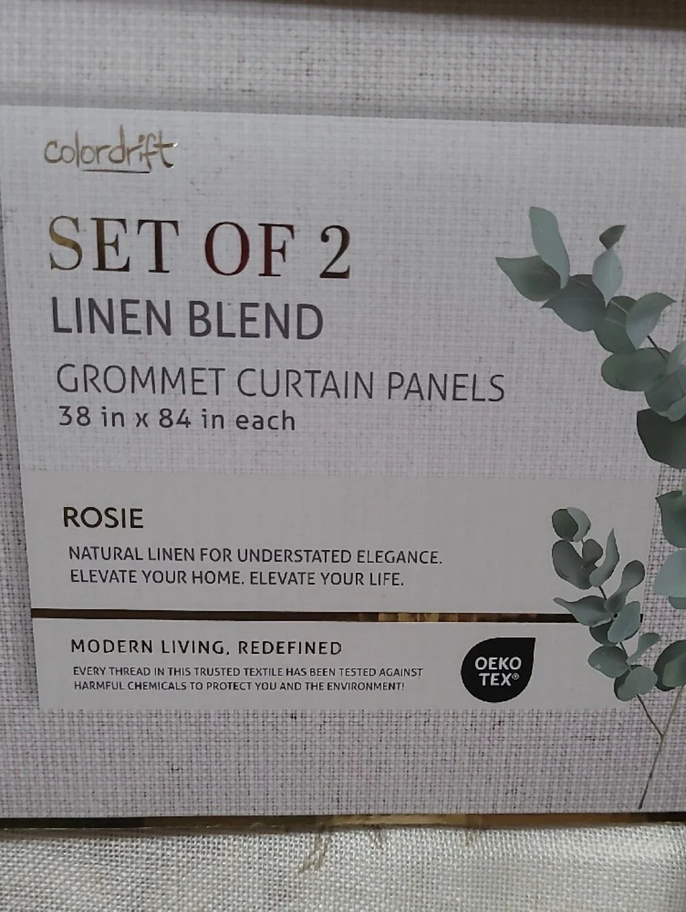 Colordrift Rosie Linen Blend  Grommet Curtain Panels